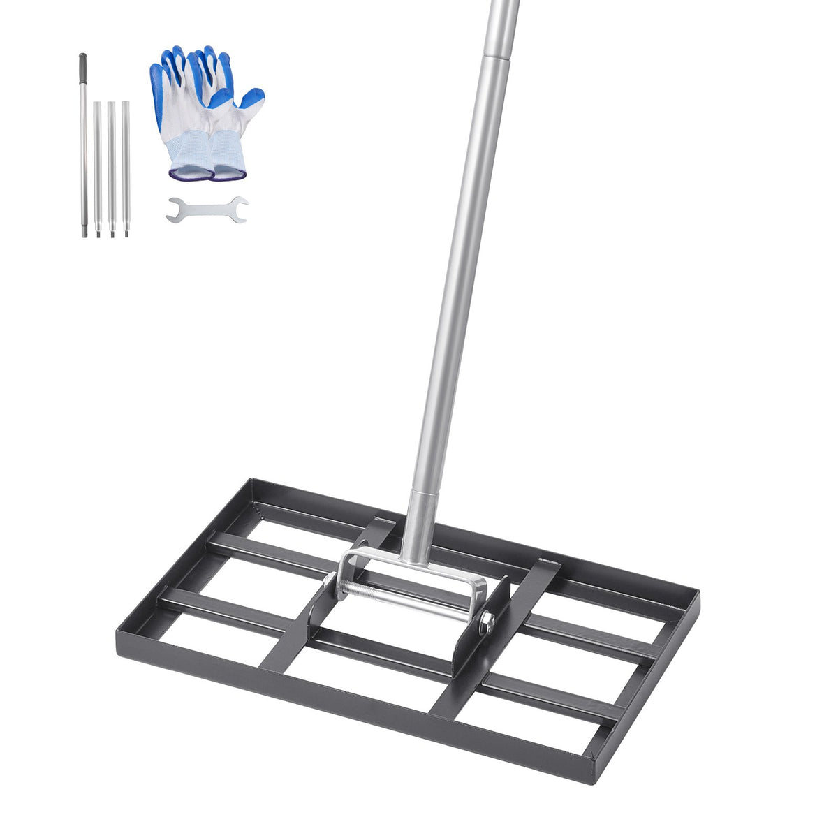 VEVOR Lawn Leveling Rake, Lawn Leveler with 78 in Handle, 17x10 in Ground Plate, Rust-Resistant Carbon Steel Soil Leveler, 5 Heights Adjustable, Effort Saving Lawn Leveling Tool for Yard Golf Court - CPPZPEKCGK1095NBKV0 - view 1