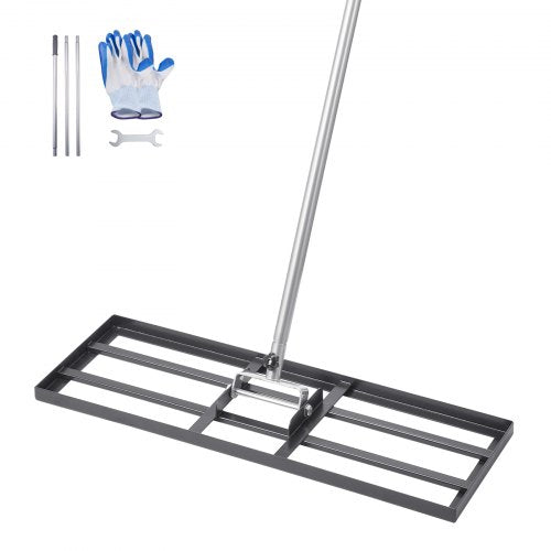 VEVOR Lawn Leveling Rake, Lawn Leveler with 83.9 in Handle, 30x10 in Ground Plate, Rust-Resistant Carbon Steel Soil Leveler, 3 Heights Adjustable, Effort Saving Lawn Leveling Tool for Yard Golf Court - CPPZPEKCGK10XK3HSV0 - view 2