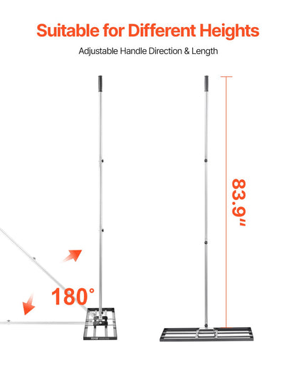 VEVOR Lawn Leveling Rake, Lawn Leveler with 83.9 in Handle, 30x10 in Ground Plate, Rust-Resistant Carbon Steel Soil Leveler, 3 Heights Adjustable, Effort Saving Lawn Leveling Tool for Yard Golf Court - CPPZPEKCGK10XK3HSV0 - view 5