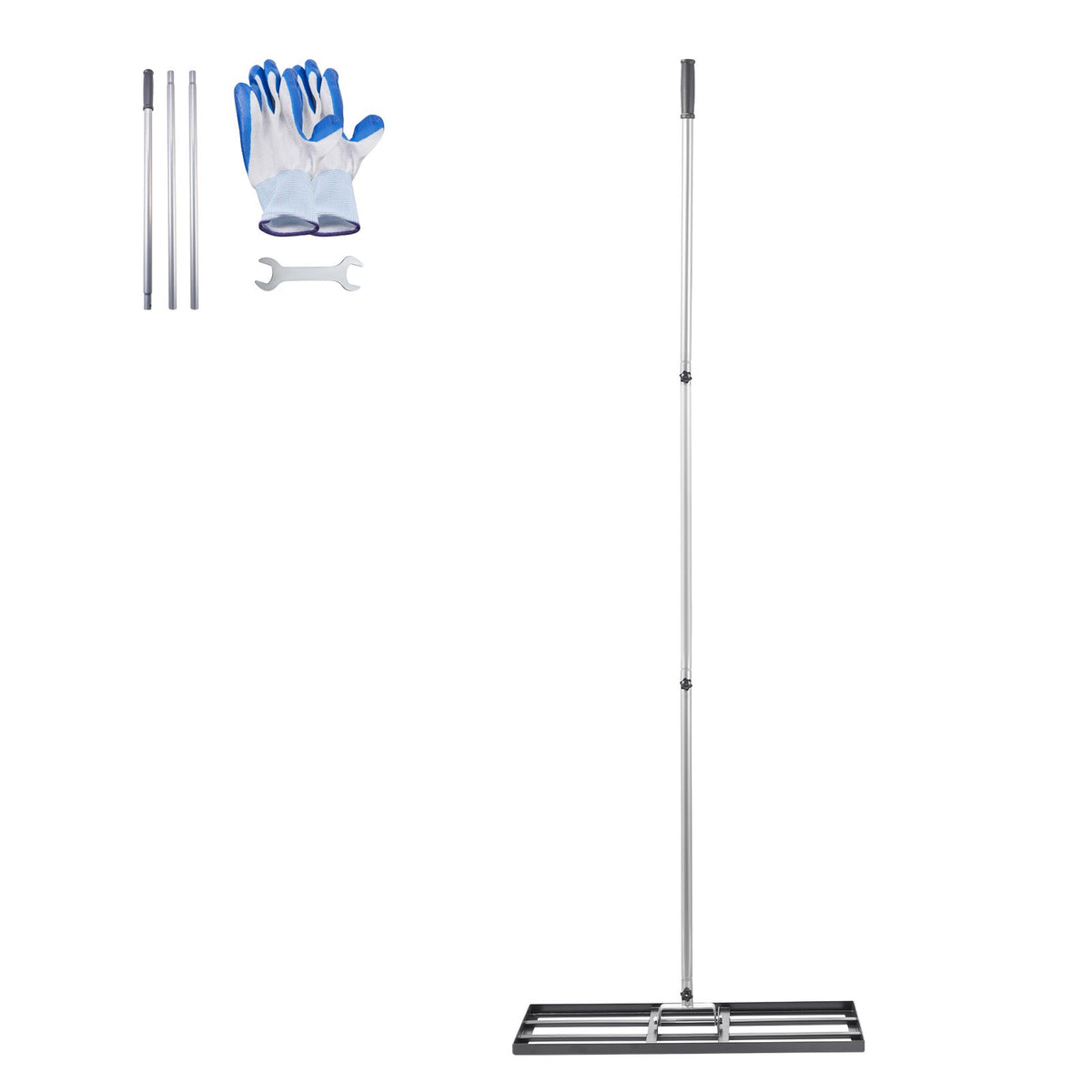 VEVOR Lawn Leveling Rake, Lawn Leveler with 83.9 in Handle, 30x10 in Ground Plate, Rust-Resistant Carbon Steel Soil Leveler, 3 Heights Adjustable, Effort Saving Lawn Leveling Tool for Yard Golf Court - CPPZPEKCGK10XK3HSV0 - view 10