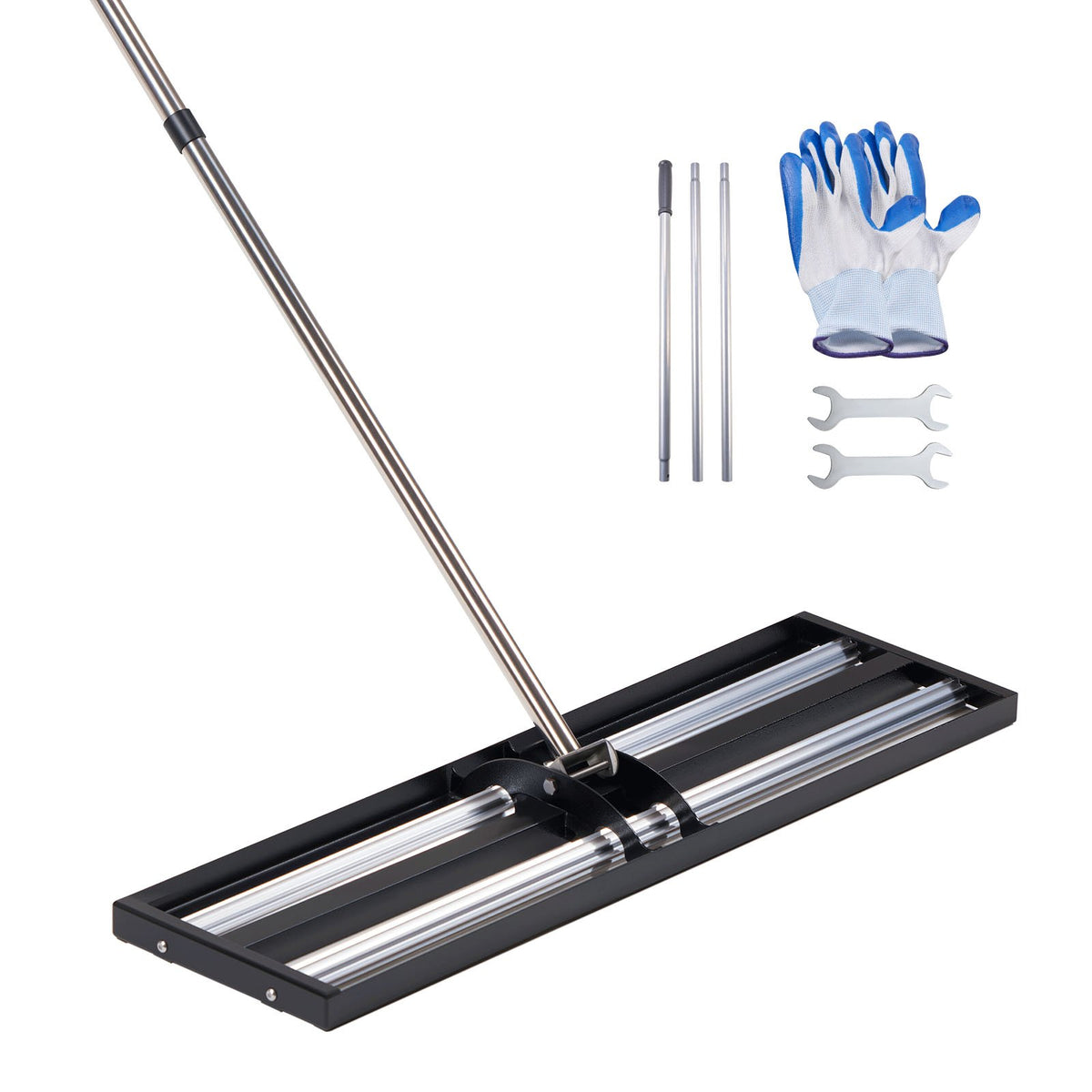 VEVOR Updated Lawn Leveling Rake with Roller, 30" x 10" Stainless Steel Lawn Leveler with 83.9" Adjustable Handle, Heavy Duty Yard Leveling Rake, Effort Saving Lawn Leveling Tool for Yard Golf Court - CPPZPEKGLK104T4UG002V0 - view 10