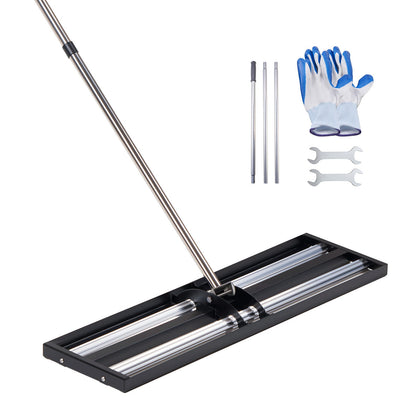 VEVOR Updated Lawn Leveling Rake with Roller, 48'' x 10" Stainless Steel Lawn Leveler with 83.9'' Adjustable Handle, Heavy Duty Yard Leveling Rake, Effort Saving Lawn Leveling Tool for Yard Golf Court - CPPZPEKGLK10BJFKJ002V0 - view 10