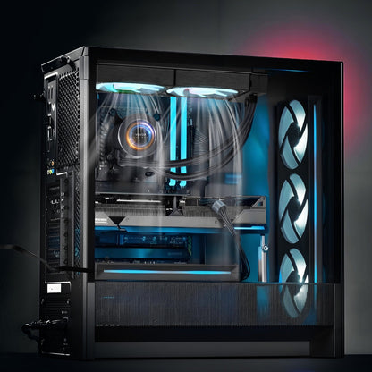 VEVOR CPU Liquid Cooler, AIO CPU Water Cooler - 120mm PWN Fans & Pump, Customizable Black PC Liquid Cooler with 2.1'' LCD Display & ARGB light, for Intel 115X/1366/2011/1700/1200, AMD AM4/AM5 - CPULQFSSLDPB56R3VV9 - view 9
