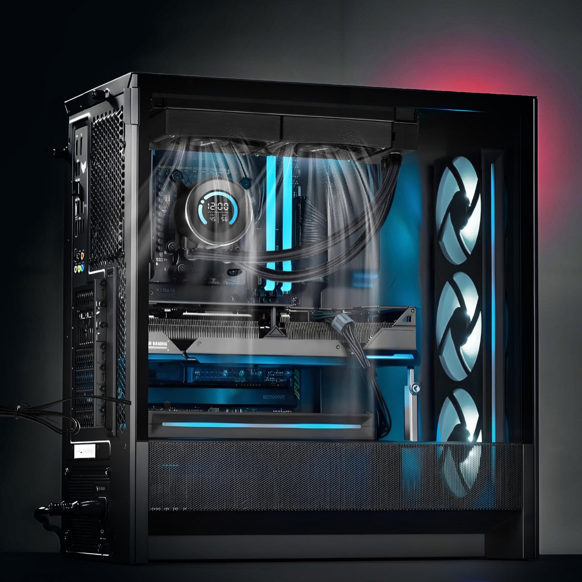 VEVOR CPU Liquid Cooler, AIO CPU Water Cooler - 120mm PWN Fans, Pump, 1.8'' Display, Max. 2200RPM CPU Cooling Fan, Efficient Black PC Water Cooler for Intel 115X/1366/2011/1700/1200, AMD AM4/AM5 - CPULQFSSLDPBHDXT7V9 - view 9
