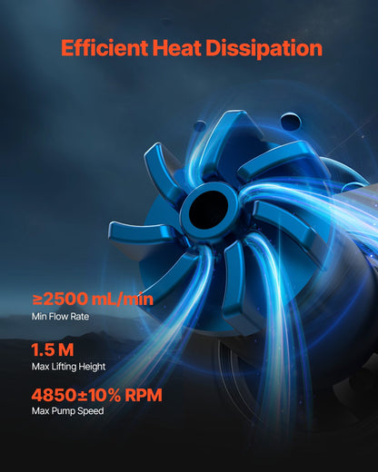 VEVOR CPU Liquid Cooler, AIO CPU Water Cooler - 3 x 120mm PWN Fans & Pump, Customizable Black PC Liquid Cooler with 2.1'' LCD Display & ARGB light, for Intel 115X/1366/2011/1700/1200, AMD AM4/AM5 - CPULQFSSLDPBIC6GAV9 - view 3