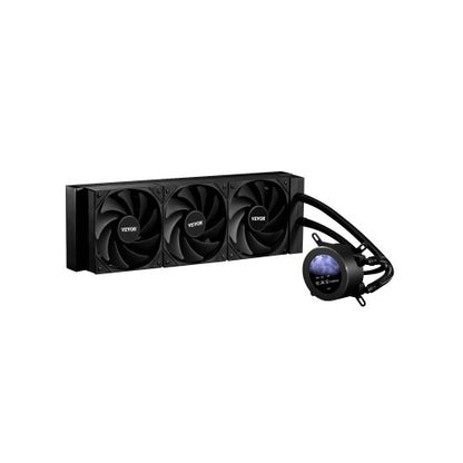 VEVOR CPU Liquid Cooler, AIO CPU Water Cooler - 3 x 120mm PWN Fans, Pump & 2.1'' LCD Display, Max 2200PRM Black CPU Cooling Fan, Compatible for Intel 115X/1366/2011/1700/1200, AMD AM4/AM5 - CPULQFSSLDPBNKJ8OV9 - view 2