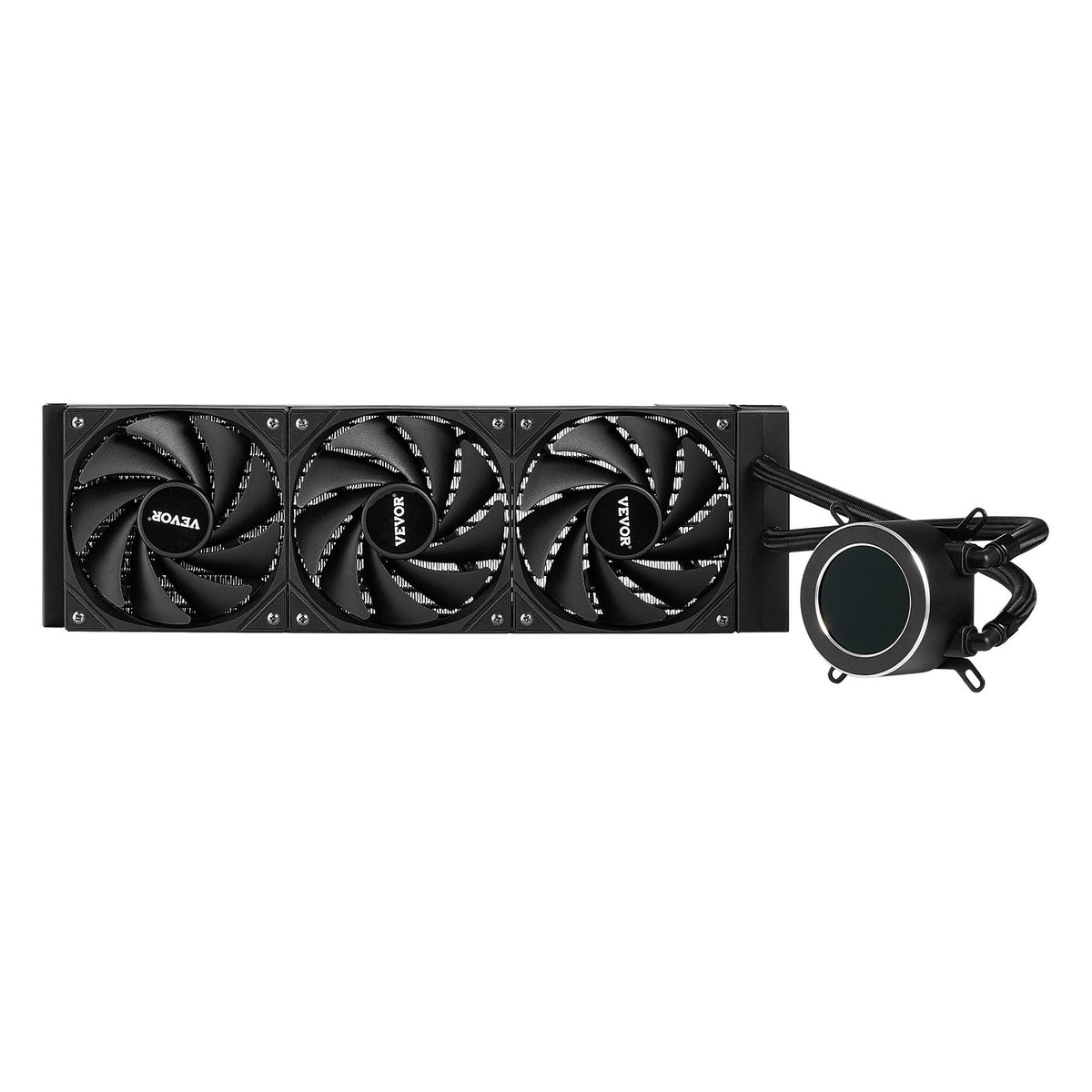 VEVOR CPU Liquid Cooler, AIO CPU Water Cooler - 3 x 120mm PWN Fans, Pump & 2.1'' LCD Display, Max 2200PRM Black CPU Cooling Fan, Compatible for Intel 115X/1366/2011/1700/1200, AMD AM4/AM5 - CPULQFSSLDPBNKJ8OV9 - view 10