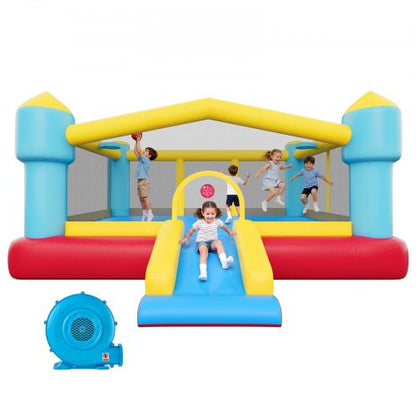 VEVOR Inflatable Bounce House, 14.7 x 13.8 x 6.8 ft Jumping Bouncy Castle, Inflatable Jumper for Kids with Slide, Basketball Hoop, Target Game & Jumping Area, Jumpings House Holds 3-4 Kids (Ages 3-8) - CQCBGTLXBCLQQ3A56001V1 - view 2