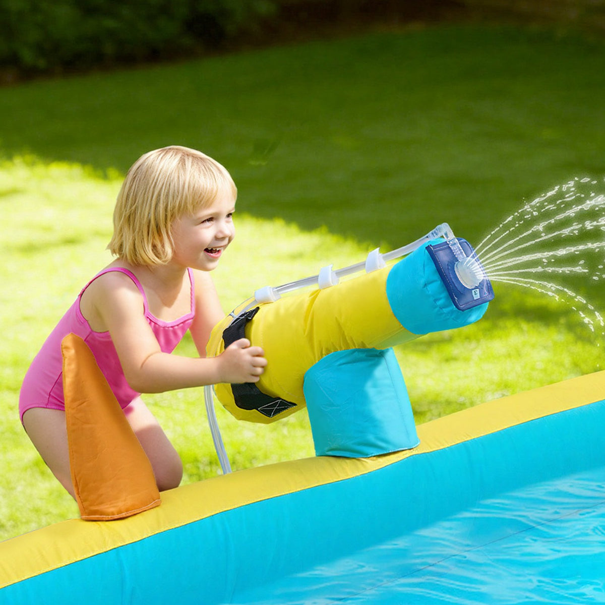 VEVOR Inflatable Bounce House, 12.5 x 13.1 x 6.5 ft Inflatable Bounce House Water Slide, Bouncer Castle with Castle Bounces, Basketball Hoop, Splash Pool & Water Ring Toss, for 3 to 4 Kids Ages 3 to 8 - CQCBKWSLXSCXQDNIX001V1 - view 9