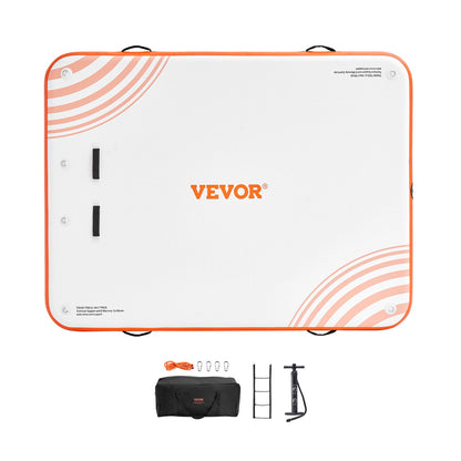VEVOR Inflatable Floating Dock, 10 x 8FT Inflatable Dock Platform, Non-Slip Water Floating Dock Mat with Detachable Ladder & Portable Carrying Bag, Floating Platform Island Raft for Ocean Pool Beach - CQFT10X8FTBJISUUFV0 - view 10