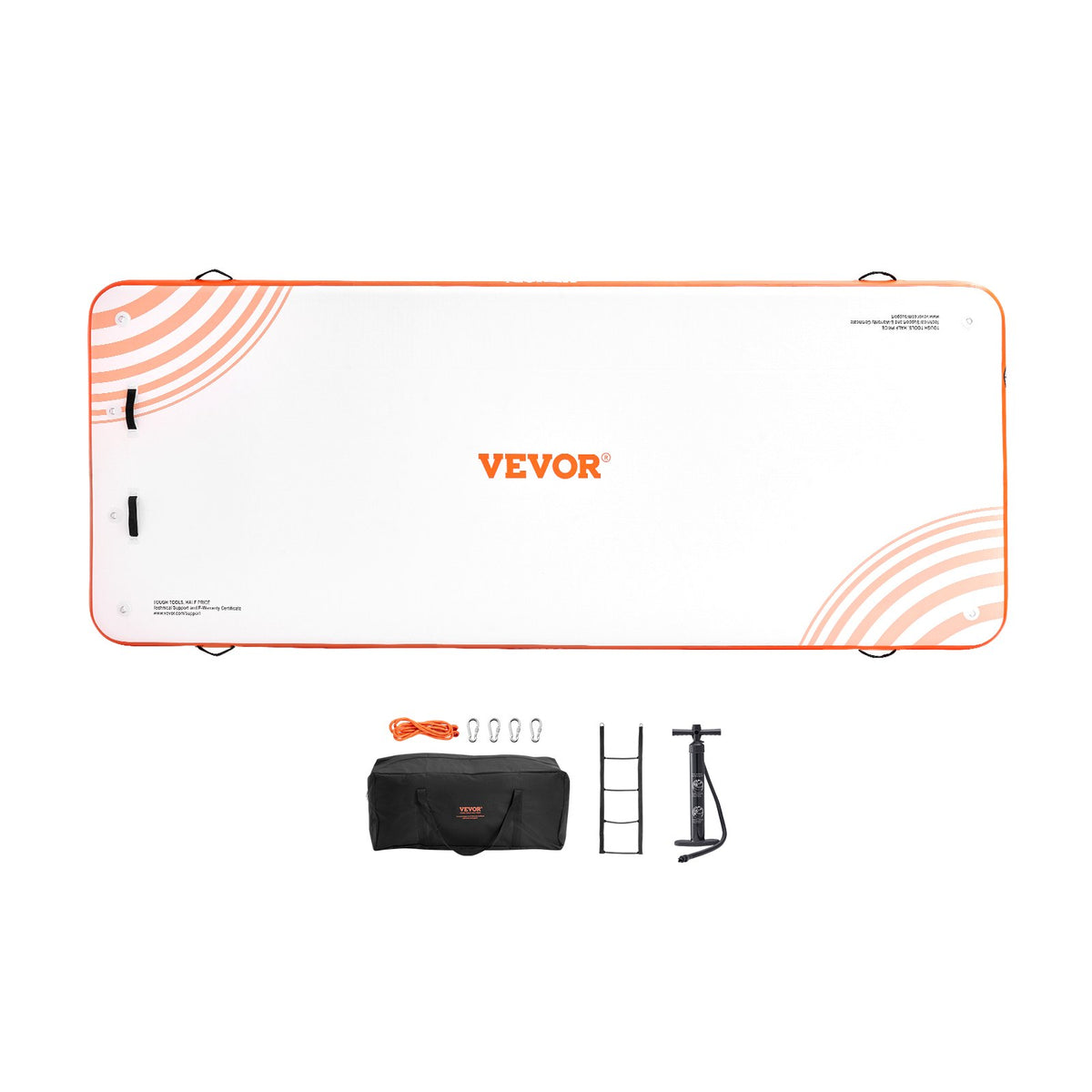 VEVOR Inflatable Floating Dock, 15 x 6FT Inflatable Dock Platform, Non-Slip Water Floating Dock Mat with Detachable Ladder & Portable Carrying Bag, Floating Platform Island Raft for Ocean Pool Beach - CQFT12X6FTBJUOB8AV0 - view 10