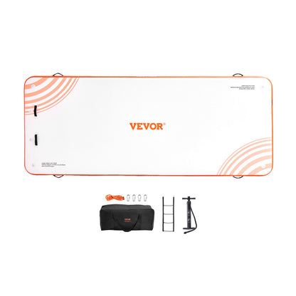 VEVOR Inflatable Floating Dock, 15 x 6FT Inflatable Dock Platform, Non-Slip Water Floating Dock Mat with Detachable Ladder & Portable Carrying Bag, Floating Platform Island Raft for Ocean Pool Beach - CQFT12X6FTBJUOB8AV0 - view 10