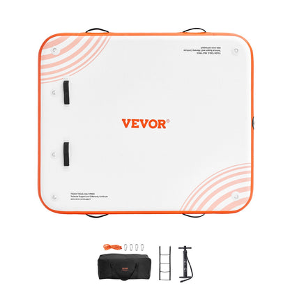 VEVOR Inflatable Floating Dock, 6 x 5FT Inflatable Dock Platform, Non-Slip Water Floating Dock Mat with Portable Carrying Bag & Detachable Ladder, Floating Platform Island Raft for Pool Beach Ocean - CQFT6X5FTPTKVGF3VV0 - view 10