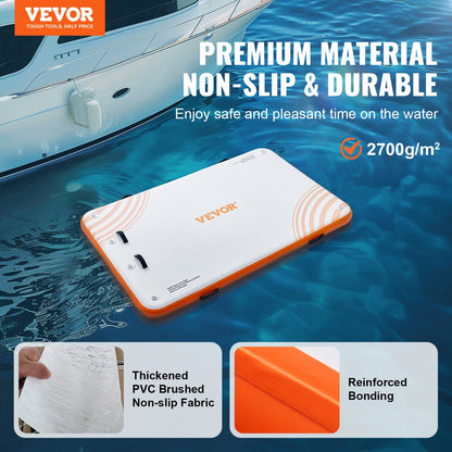 VEVOR Inflatable Floating Dock, 8 x 5FT Inflatable Dock Platform, Non-Slip Water Floating Dock Mat with Portable Carrying Bag & Detachable Ladder, Floating Platform Island Raft for Pool Beach Ocean - CQFT8X5FTBJHPR1CSV0 - view 3