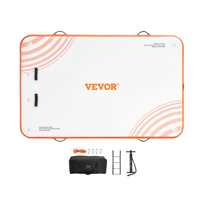 VEVOR Inflatable Floating Dock, 8 x 5FT Inflatable Dock Platform, Non-Slip Water Floating Dock Mat with Portable Carrying Bag & Detachable Ladder, Floating Platform Island Raft for Pool Beach Ocean - CQFT8X5FTBJHPR1CSV0 - view 10