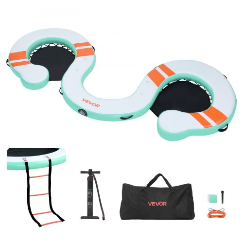 VEVOR Inflatable Floating Dock, 15 x 6 FT Inflatable Dock Platform, Non-Slip Water Air Mat with Portable Carrying Bag and Detachable Ladder, Floating Water Platform Island Raft for Pool Beach Ocean - CQFTYX156FTW7L9QO001V0 - view 2