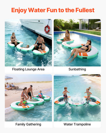 VEVOR Inflatable Floating Dock, 15 x 6 FT Inflatable Dock Platform, Non-Slip Water Air Mat with Portable Carrying Bag and Detachable Ladder, Floating Water Platform Island Raft for Pool Beach Ocean - CQFTYX156FTW7L9QO001V0 - view 7