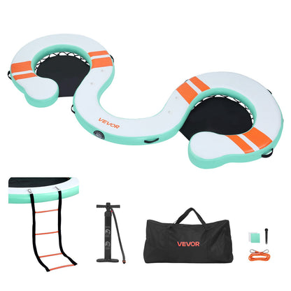 VEVOR Inflatable Floating Dock, 15 x 6 FT Inflatable Dock Platform, Non-Slip Water Air Mat with Portable Carrying Bag and Detachable Ladder, Floating Water Platform Island Raft for Pool Beach Ocean - CQFTYX156FTW7L9QO001V0 - view 10