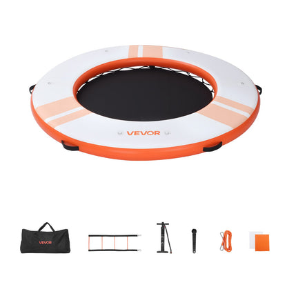 VEVOR Inflatable Floating Dock, 8 FT Inflatable Dock Platform, Non-Slip Water Air Mat with Portable Carrying Bag and Detachable Ladder, Floating Water Platform Island Raft for Pool Beach Ocean, Orange - CQFTYX8FTCSWB26F7001V0 - view 10