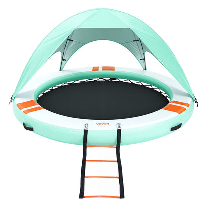 VEVOR Inflatable Floating Dock, 8 FT Round Inflatable Dock Platform, Non-Slip Water Floating Mat with Portable Carrying Bag & Detachable Ladder, Platform Island Raft for Pool Beach Ocean - CQFTYX8FTWZXGFXYE001V0 - view 10