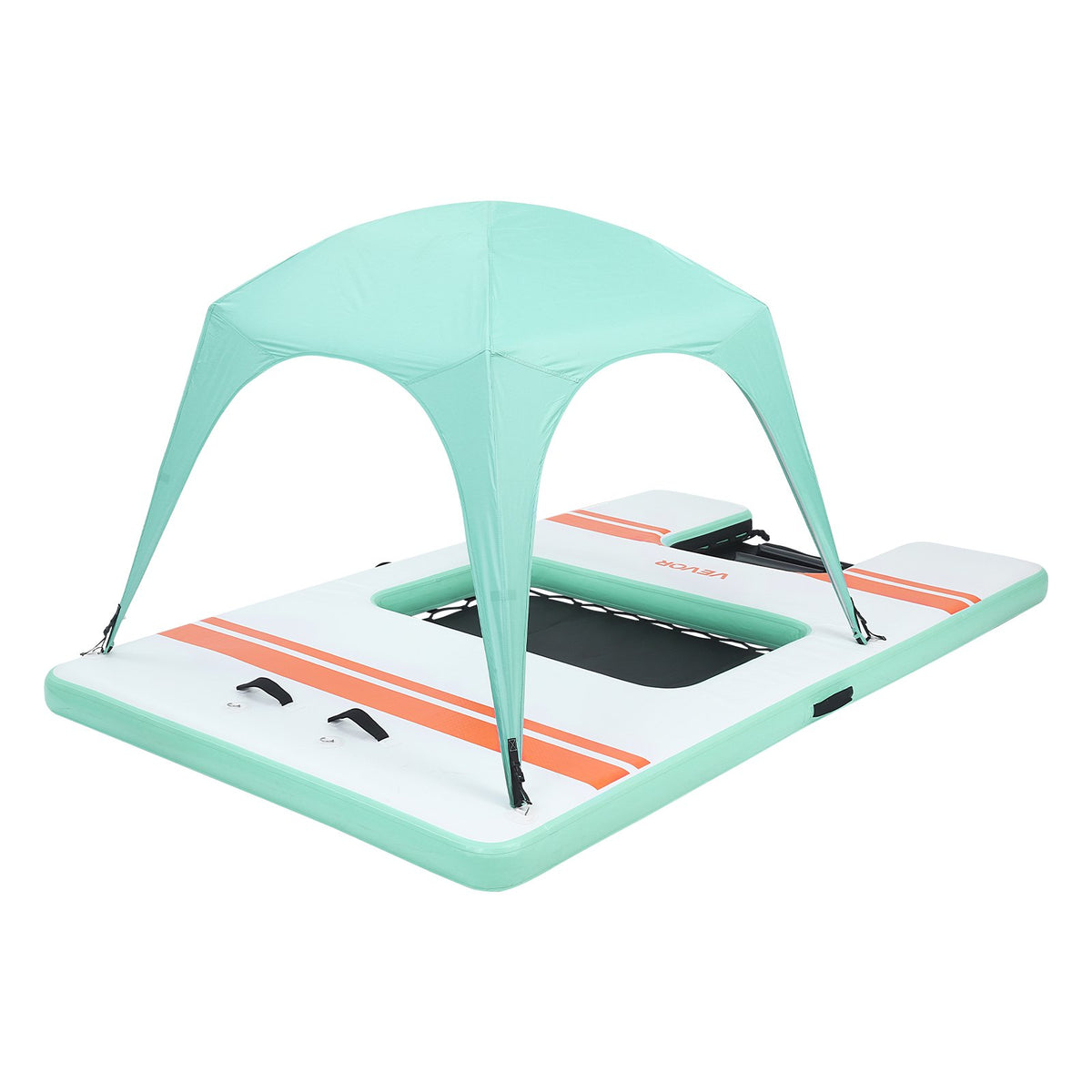 VEVOR Inflatable Floating Dock, 10 x 6 FT Inflatable Dock Platform, Non-Slip Water Air Mat with Portable Carrying Bag and Detachable Ladder, Floating Water Platform Island Raft for Pool Beach Ocean - CQFTZFX106FT94P85001V0 - view 10