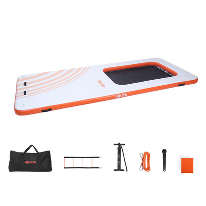 VEVOR Inflatable Floating Dock, 15 x 6.5 FT Inflatable Dock Platform, Non-Slip Water Air Mat with Portable Carrying Bag and Detachable Ladder, Floating Water Platform Island Raft for Pool Beach Ocean - CQFTZFX15X651FXW5001V0 - view 10