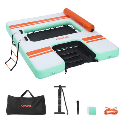 VEVOR Inflatable Floating Dock, 8 x 6 FT Inflatable Dock Platform, Non-Slip Water Air Mat with Portable Carrying Bag and Detachable Ladder, Floating Water Platform Island Raft for Pool Beach Ocean - CQFTZFX86FTWXA7VX001V0 - view 1