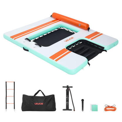 VEVOR Inflatable Floating Dock, 8 x 6 FT Inflatable Dock Platform, Non-Slip Water Air Mat with Portable Carrying Bag and Detachable Ladder, Floating Water Platform Island Raft for Pool Beach Ocean - CQFTZFX86FTWXA7VX001V0 - view 10