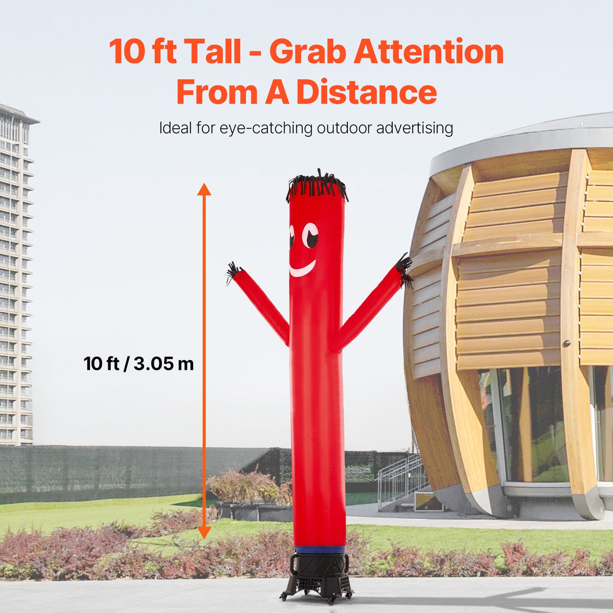 VEVOR Inflatable Tube Man Set, 10 ft Tall, Wacky Waving Inflatable Dancing Tube Guy with 9/10 HP Blower, PP Shell IPX3 Waterproof Blower Fan, for Outdoor Advertising Business Store Party - CQGR10FT550WFZPYNV1 - view 3
