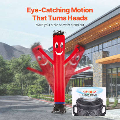 VEVOR Inflatable Tube Man Set, 10 ft Tall, Wacky Waving Inflatable Dancing Tube Guy with 9/10 HP Blower, PP Shell IPX3 Waterproof Blower Fan, for Outdoor Advertising Business Store Party - CQGR10FT550WFZPYNV1 - view 4