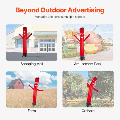 VEVOR Inflatable Tube Man Set, 10 ft Tall, Wacky Waving Inflatable Dancing Tube Guy with 9/10 HP Blower, PP Shell IPX3 Waterproof Blower Fan, for Outdoor Advertising Business Store Party - CQGR10FT550WFZPYNV1 - view 6
