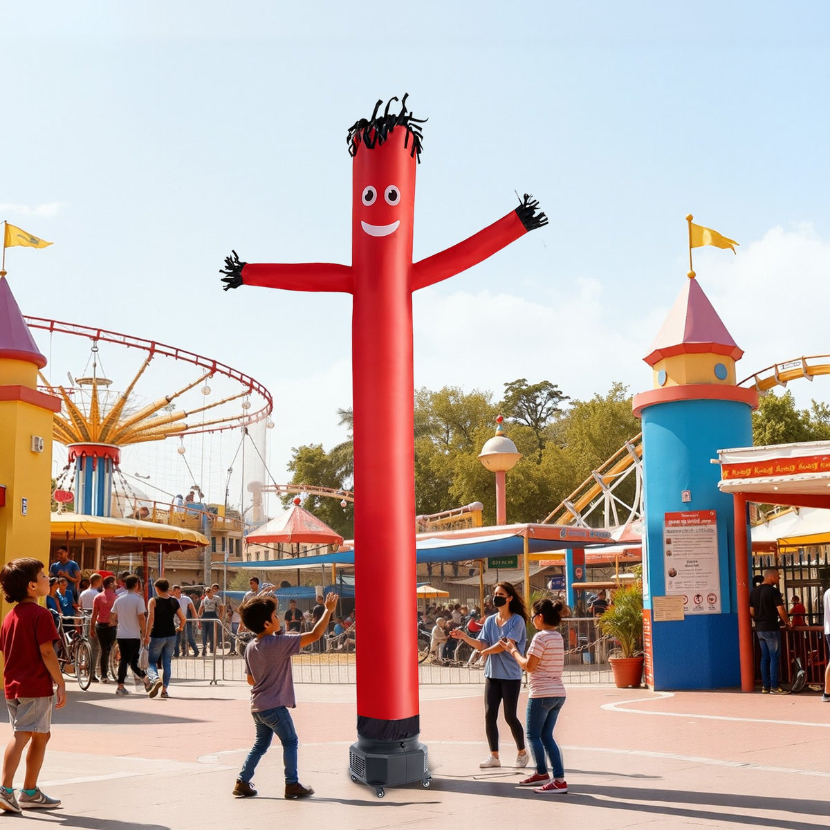 VEVOR Inflatable Tube Man with Blower, 10 ft Tall, Wacky Waving Wind Flying Inflatable Dancing Tube Guy with 3/4 HP IPX3 Waterproof Blower Fan, for Outdoor Advertising Business Store Decoration, Red - CQGR10FTHS5531YXS001V1 - view 9