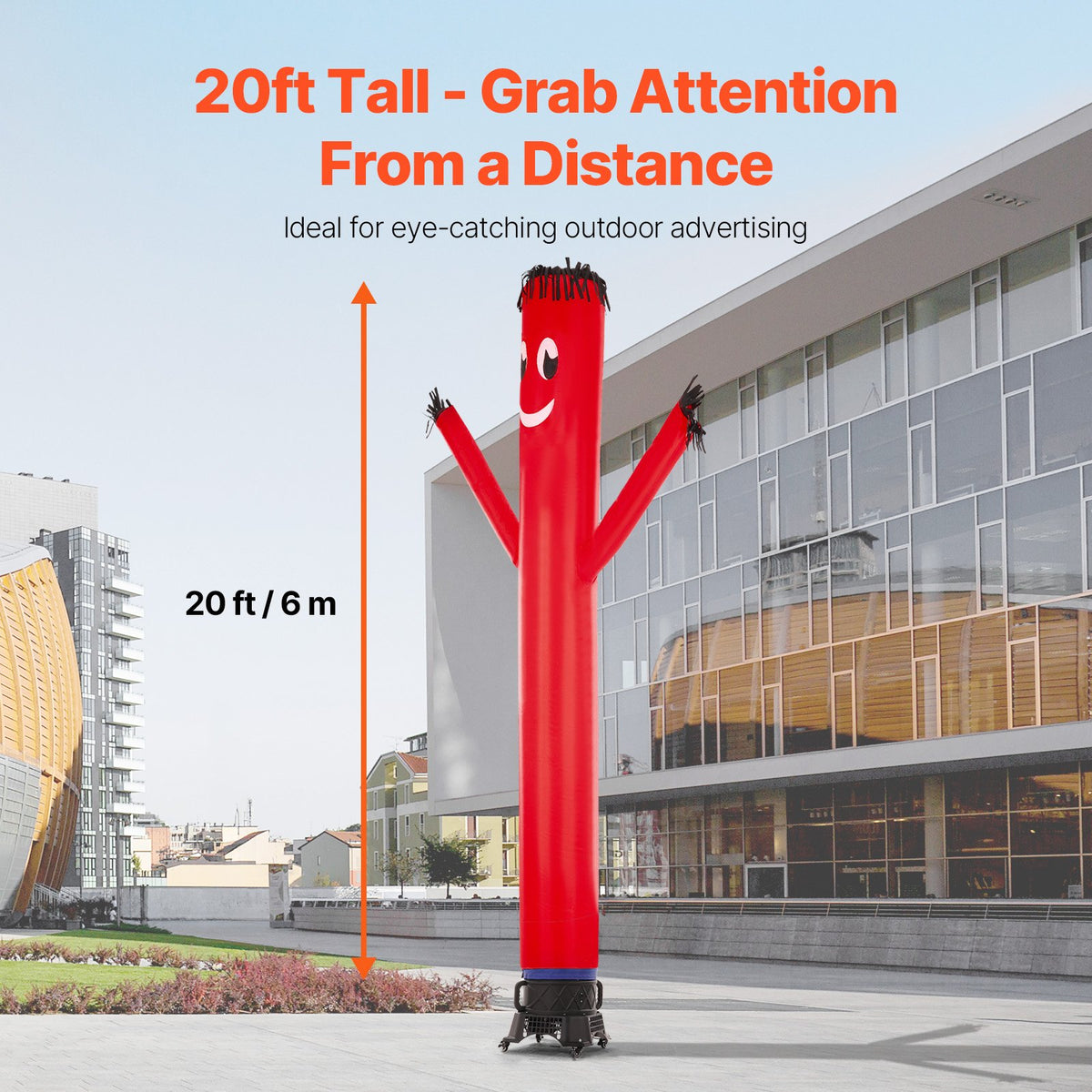 VEVOR Inflatable Tube Man Set, 20 ft Tall, Wacky Waving Inflatable Dancing Tube Guy with 1 HP Blower, PP Shell IPX3 Waterproof Blower Fan, for Outdoor Advertising Business Store Party - CQGR20FT750WCREZ1V1 - view 3