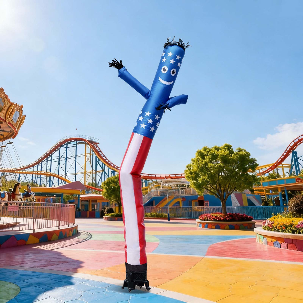 VEVOR Inflatable Tube Man with Blower, 20 ft Tall, Wacky Waving Wind Flying Inflatable Dancing Tube Guy with 1 HP IPX3 Waterproof Blower Fan, for Outdoor Advertising Business Store Party Decoration - CQGR20FTXTQ735OL1001V1 - view 9