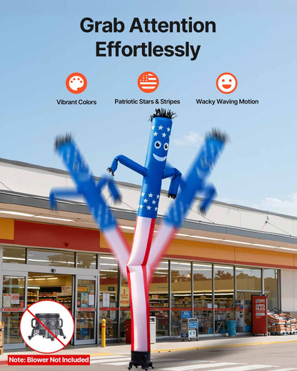 VEVOR Inflatable Tube Man, 20-Feet Tall, Wacky Waving Dancing Tube Guy, Wind Flying Arm Flailing Air Puppet, 18-Inch for Outdoor Advertising, Business Store, Increase Visibility (Blower Not Included) - CQGRBT20FTXTXTFUK001V0 - view 4