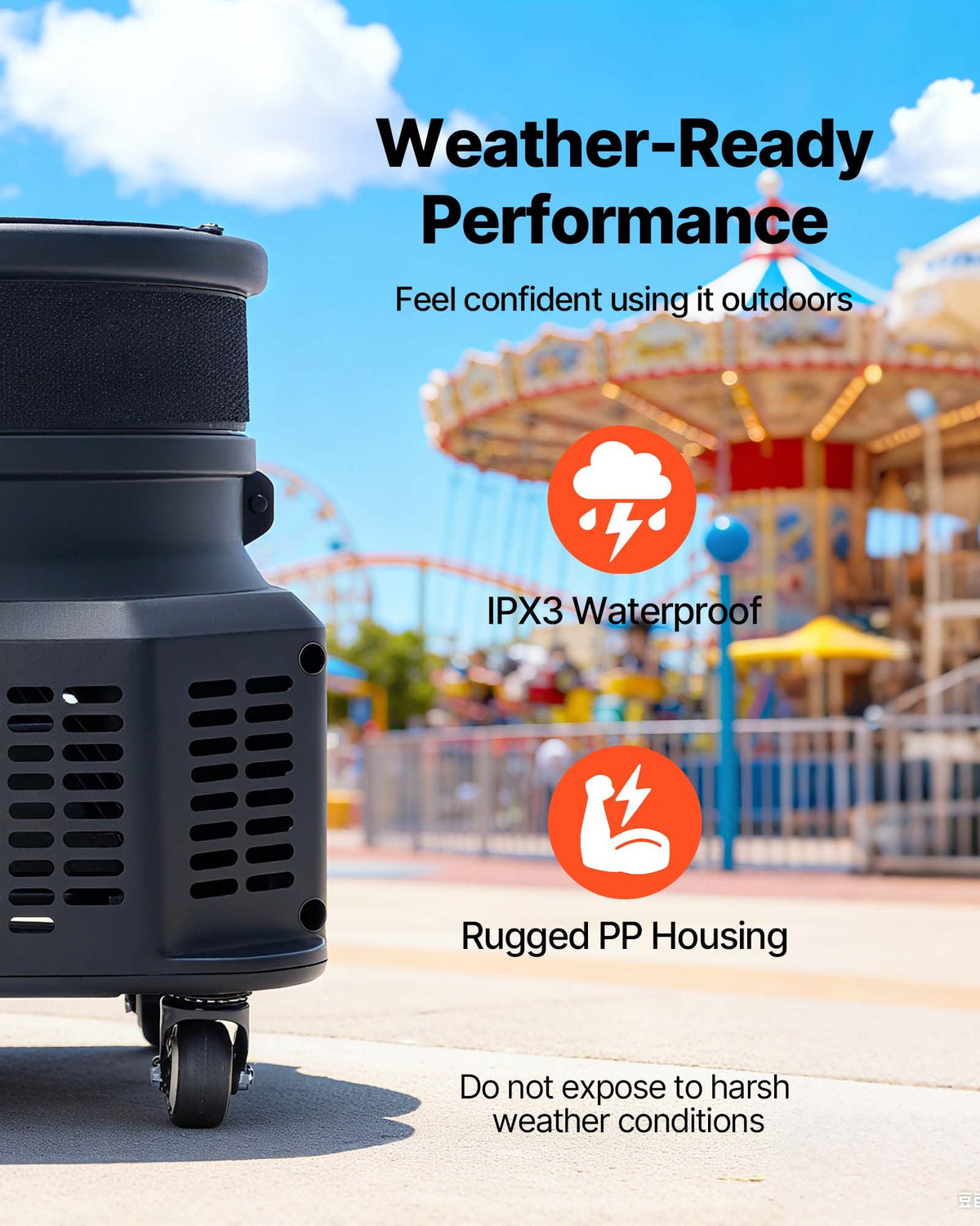 VEVOR Inflatable Tube Man Blower, 1/2 HP 370W, PP Blower Fan for Wacky Waving Tube Guy, IPX3 Waterproof, Fits 12-Inch Diameter Outdoor Arm Swing Wind Flying Puppet Dancer, Inflatable Not Included - CQGRGFJ12YC3J88DV001V1 - view 5