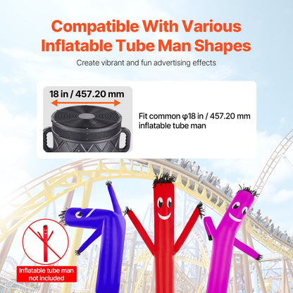 VEVOR Inflatable Tube Man Blower, 1 HP, Blower Fan for Wacky Waving Inflatable Tube Guy, PP Shell, IPX3 Waterproof, Fits 18" Diameter Outdoor Inflatable Wind Flying Tube Man(No Inflatable) - CQGRGFJ750W1Y8CVUV1 - view 4