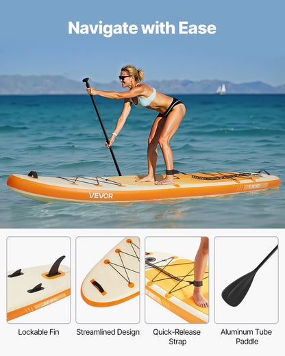 VEVOR Inflatable Stand Up Paddle Board, 11.6' x 35" x 6" Wide Ultra-Light SUP Paddleboard, All Accessories Included, Pump, Paddle, Fin, Backpack, Ankle Leash, Strap, Non-slip Deck for Youth & Adults - CQJBPTK116FTSGCXH001V0 - view 5