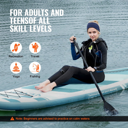VEVOR Inflatable Stand Up Paddle Board, 10' x 33" x 6" Wide SUP Paddleboard, with Board Accessories, Pump, Paddle, Fin, Phone Bag, Backpack, Ankle Leash, Repair Kit, Non-slip Deck for Youth & Adults - CQJBPTKPTKBLR6D1UV0 - view 7