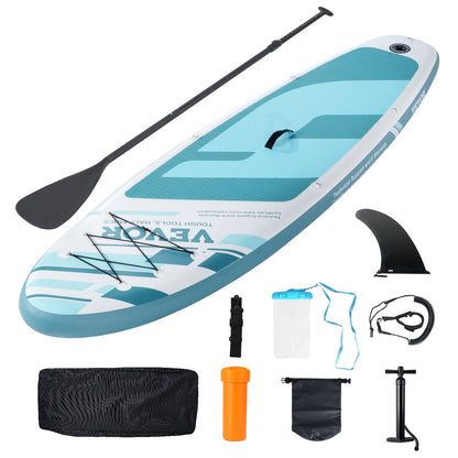 VEVOR Inflatable Stand Up Paddle Board, 10' x 33" x 6" Wide SUP Paddleboard, with Board Accessories, Pump, Paddle, Fin, Phone Bag, Backpack, Ankle Leash, Repair Kit, Non-slip Deck for Youth & Adults - CQJBPTKPTKBLR6D1UV0 - view 10