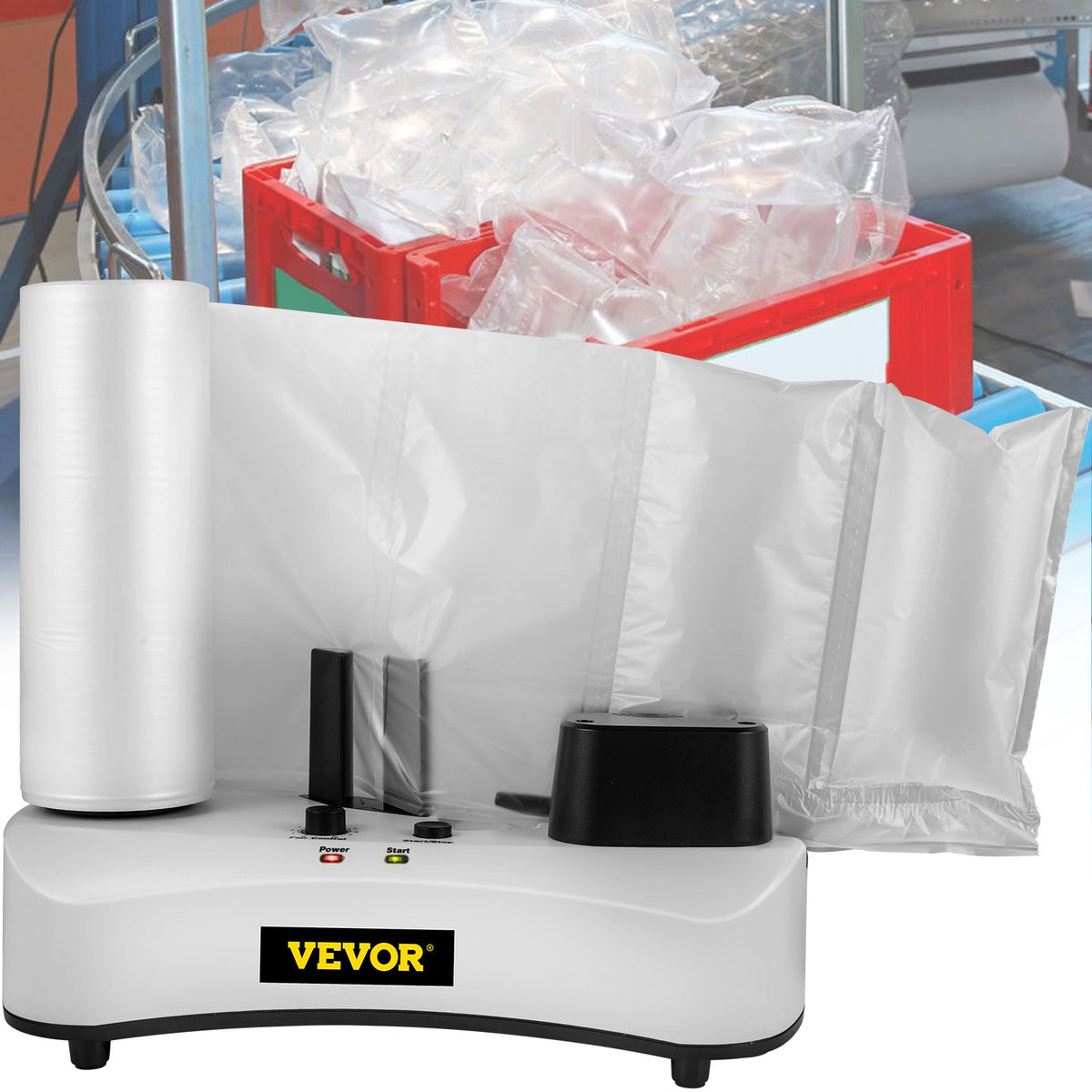 VEVOR Air Cushion Machine, Sealing Speed 7.2-7.8 ft/min Air Pillow Machine, 110V Air Pillow Packaging Machine, Portable Air Cushion Wrap Machine for Inflatable Packaging+164 ft/50 m Test Film Roll - CQJBSMCMINIYEW4TCV1 - view 9