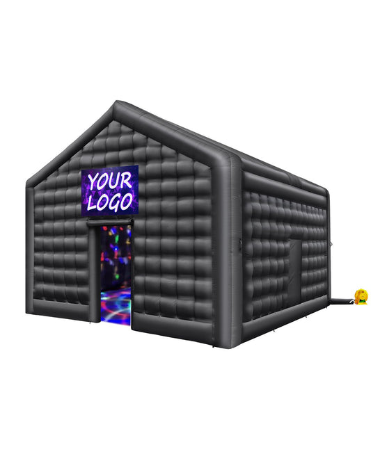 VEVOR Inflatable Nightclub, 17.7 x 16.4 x 13.9 Ft, Blow up Party Tent with Disco Lights & 680W Blower, Large Inflatable Night Club Tent for Adults, Inflatable House Air Cube for Wedding Birthday Black - CQJLB54542MHFI3VWV1 - view 1