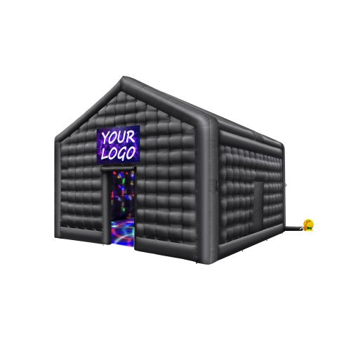 VEVOR Inflatable Nightclub, 17.7 x 16.4 x 13.9 Ft, Blow up Party Tent with Disco Lights & 680W Blower, Large Inflatable Night Club Tent for Adults, Inflatable House Air Cube for Wedding Birthday Black - CQJLB54542MHFI3VWV1 - view 2