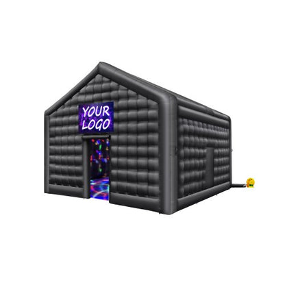 VEVOR Inflatable Nightclub, 17.7 x 16.4 x 13.9 Ft, Blow up Party Tent with Disco Lights & 680W Blower, Large Inflatable Night Club Tent for Adults, Inflatable House Air Cube for Wedding Birthday Black - CQJLB54542MHFI3VWV1 - view 2