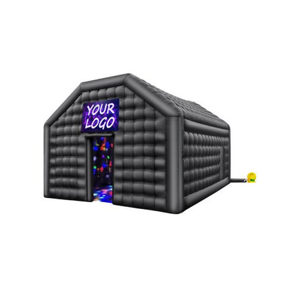 VEVOR Inflatable Nightclub, 19.7 x 16.4 x 12 Ft, Blow up Party Tent with Disco Lights & 680W Blower, Large Inflatable Night Club Tent for Adults, Inflatable House Air Cube for Wedding Birthday Black - CQJLB65366MH27IOOV1 - view 2