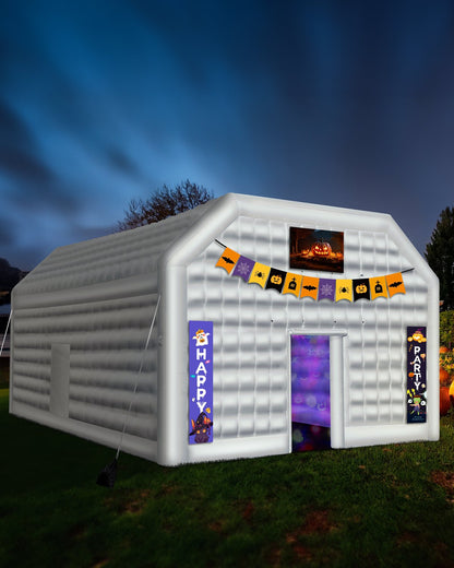 VEVOR Inflatable Nightclub, 26.2 x 19.7 x 13.1 Ft, Blow up Party Tent with 1100W Blower, Large Inflatable Night Club Tent for Adults, Easy Setup Inflatable House Air Cube for Wedding Birthday White - CQJLB864MBS0VLD1XV1 - view 9