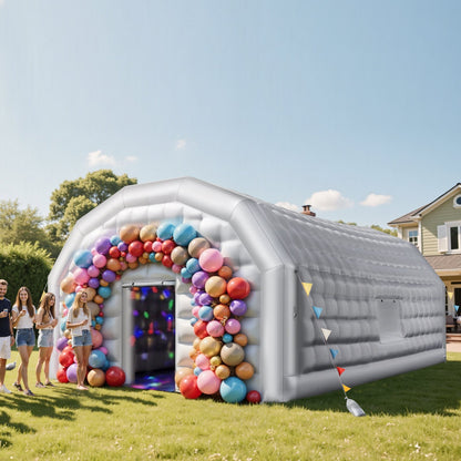 VEVOR Inflatable Nightclub, 26.2 x 19.7 x 13.1 ft Inflatable Party Tent with 1100W Blower & Sandbag, Blow up Night Club with 2 Windows, Air Cube House for Event Birthday Wedding Party, White - CQJLB864MBSGIH23Q001V1 - view 9