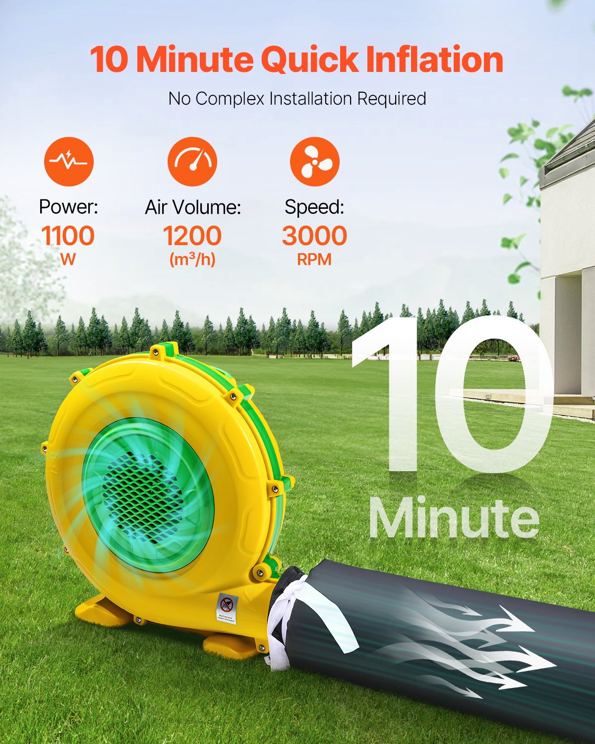 VEVOR Inflatable Nightclub, 26.2 x 19.7 x 13.1 Ft, Blow up Party Tent with Disco Lights & 1100W Blower, Large Inflatable Night Club Tent for Adults, Inflatable House Cube for Wedding Birthday Black - CQJLB864MHS04OEYGV1 - view 4