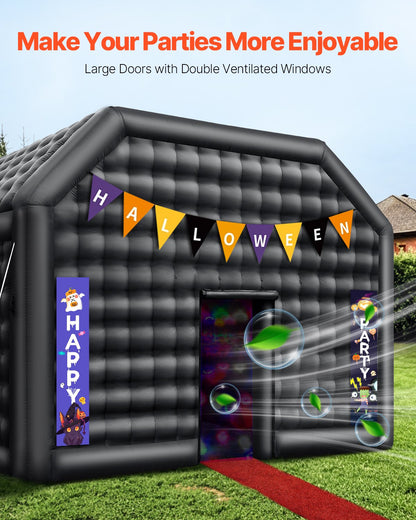 VEVOR Inflatable Nightclub, 26.2 x 19.7 x 13.1 Ft, Blow up Party Tent with Disco Lights & 1100W Blower, Large Inflatable Night Club Tent for Adults, Inflatable House Cube for Wedding Birthday Black - CQJLB864MHS04OEYGV1 - view 6