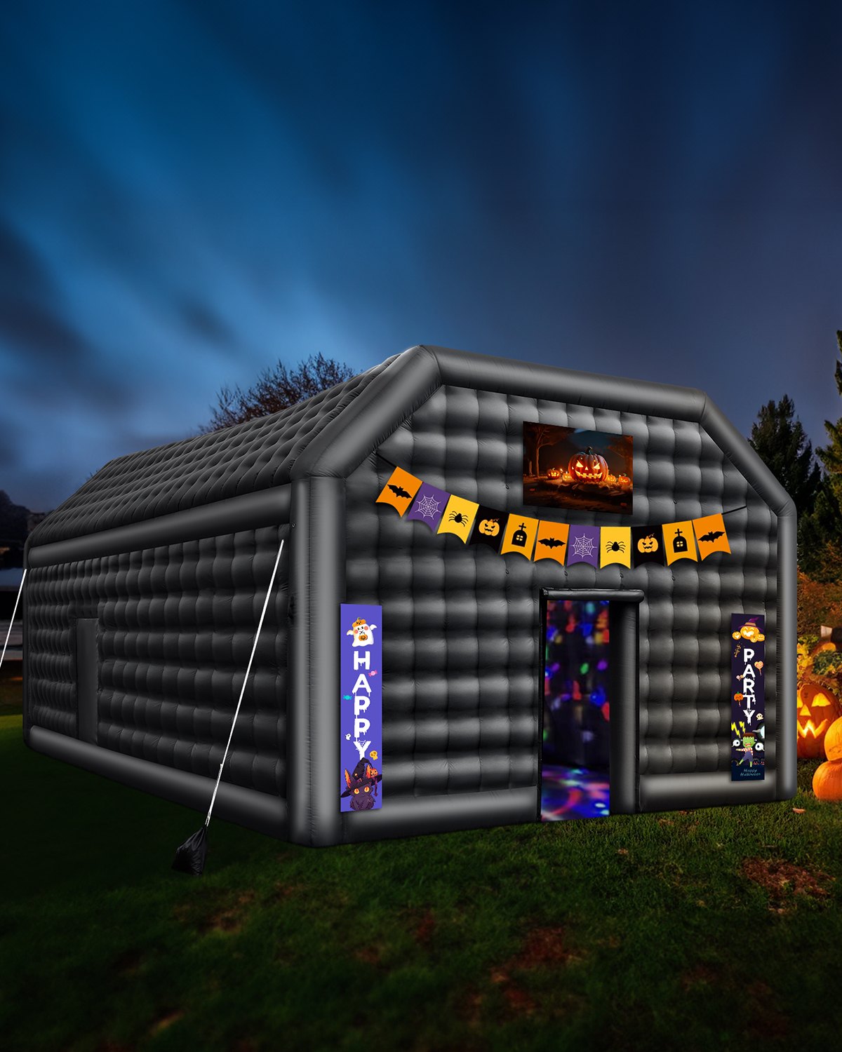 VEVOR Inflatable Nightclub, 26.2 x 19.7 x 13.1 Ft, Blow up Party Tent with Disco Lights & 1100W Blower, Large Inflatable Night Club Tent for Adults, Inflatable House Cube for Wedding Birthday Black - CQJLB864MHS04OEYGV1 - view 9
